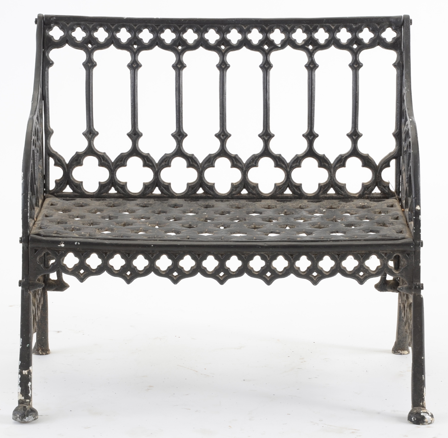 Gothic Black Metal Garden Bench