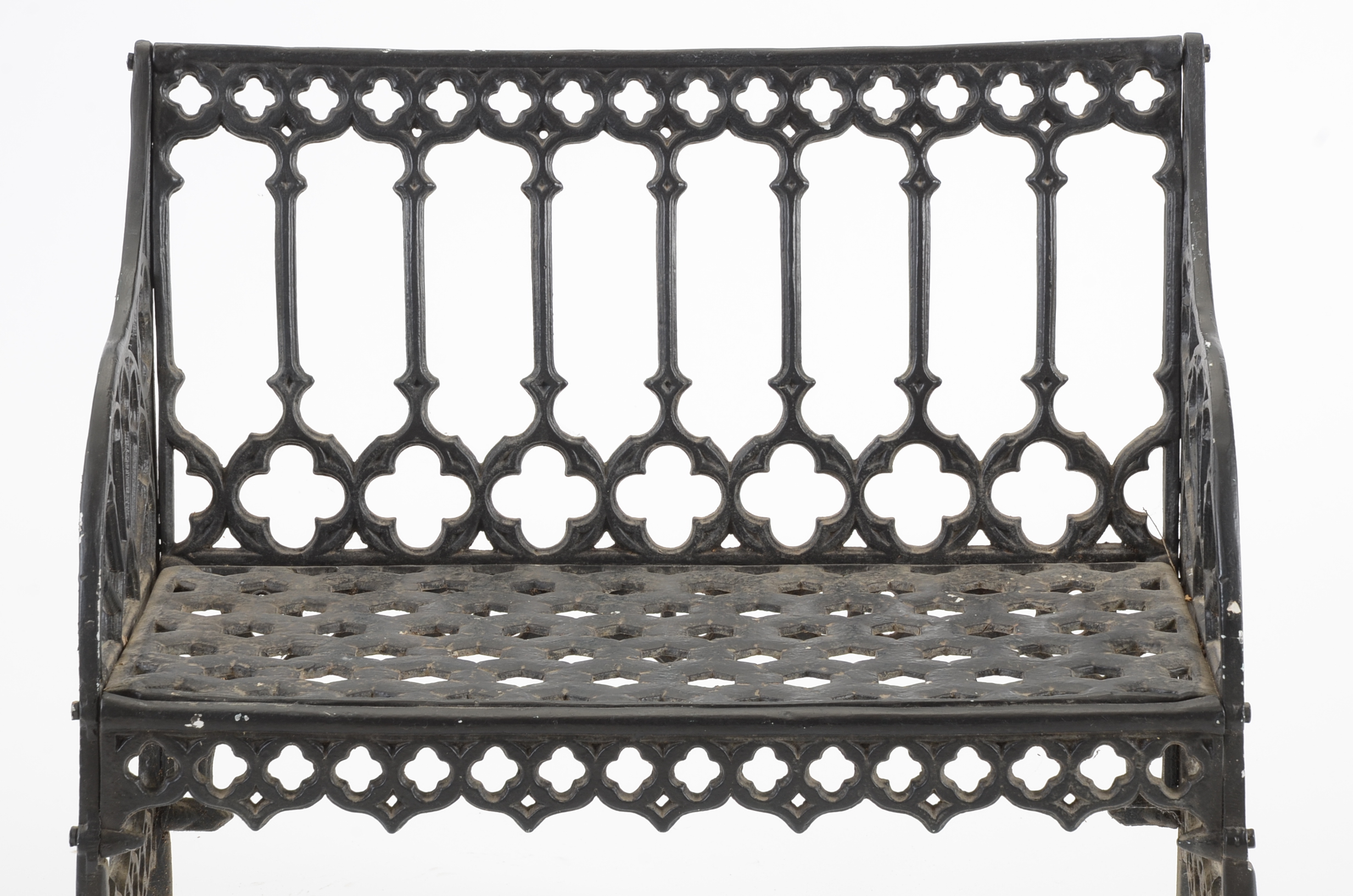 Gothic Black Metal Garden Bench