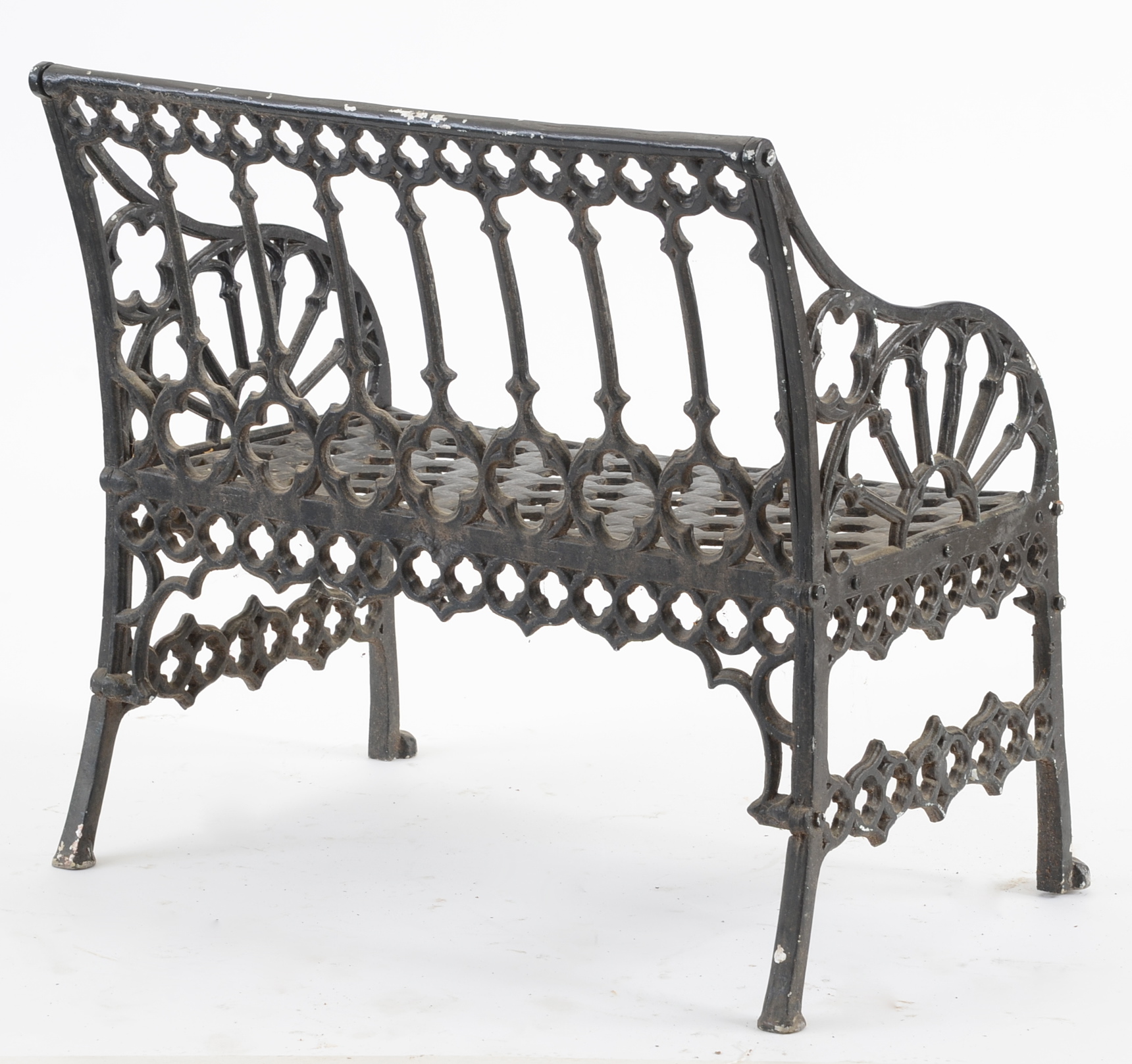 Gothic Black Metal Garden Bench