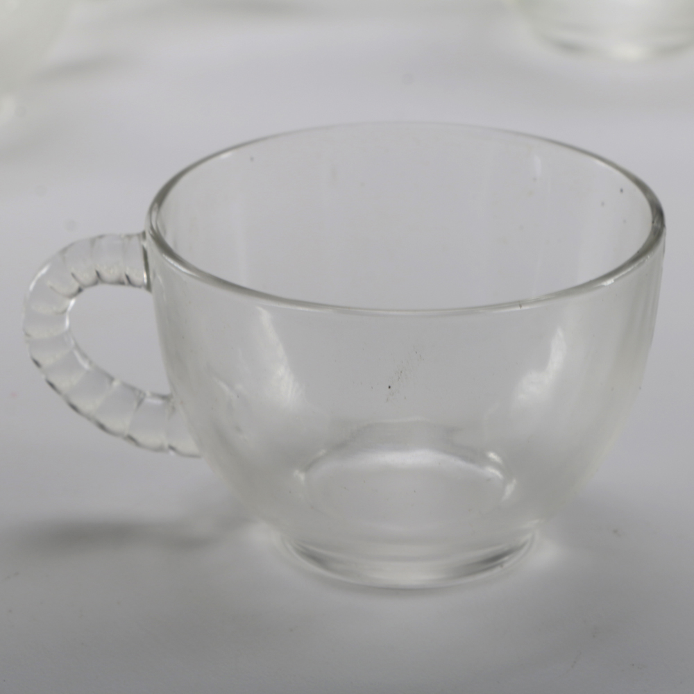 Large Collection of Glass Tea Cup and Tray Sets