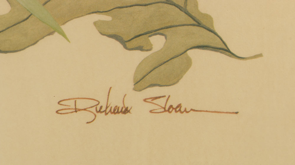 Pair of Richard Sloan Offset Lithograph of Birds