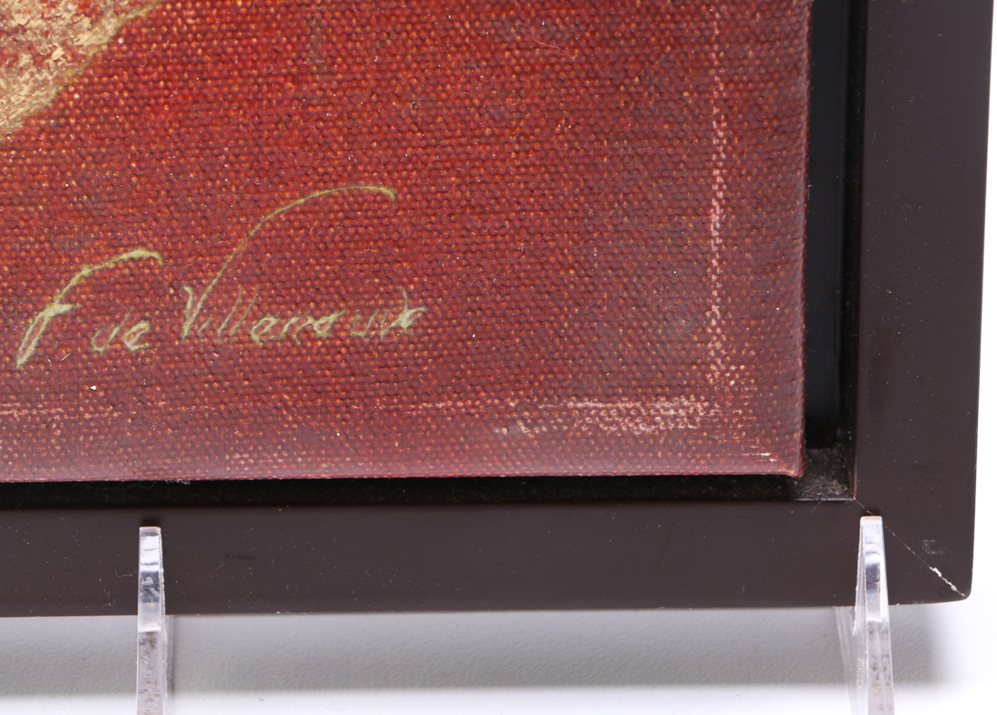 Fabrice De Villeneuve Giclee on Canvas Stylized Bird Medallion Print