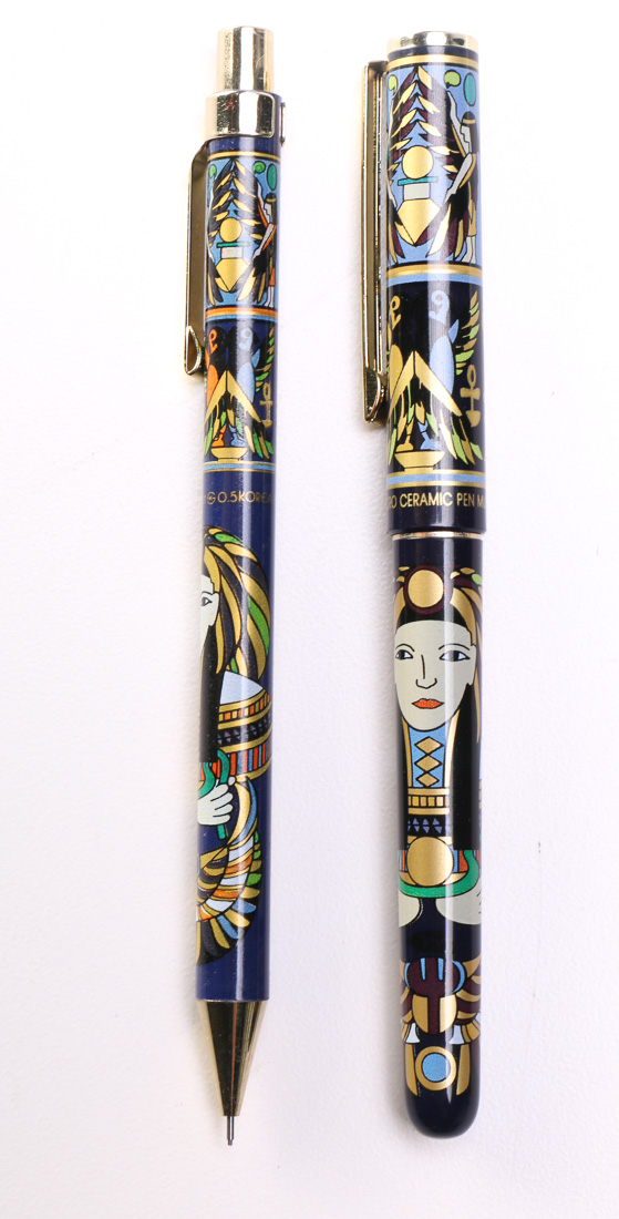 Egyptian Micro Ceramic Pen and Pencil Set with Presentation Case