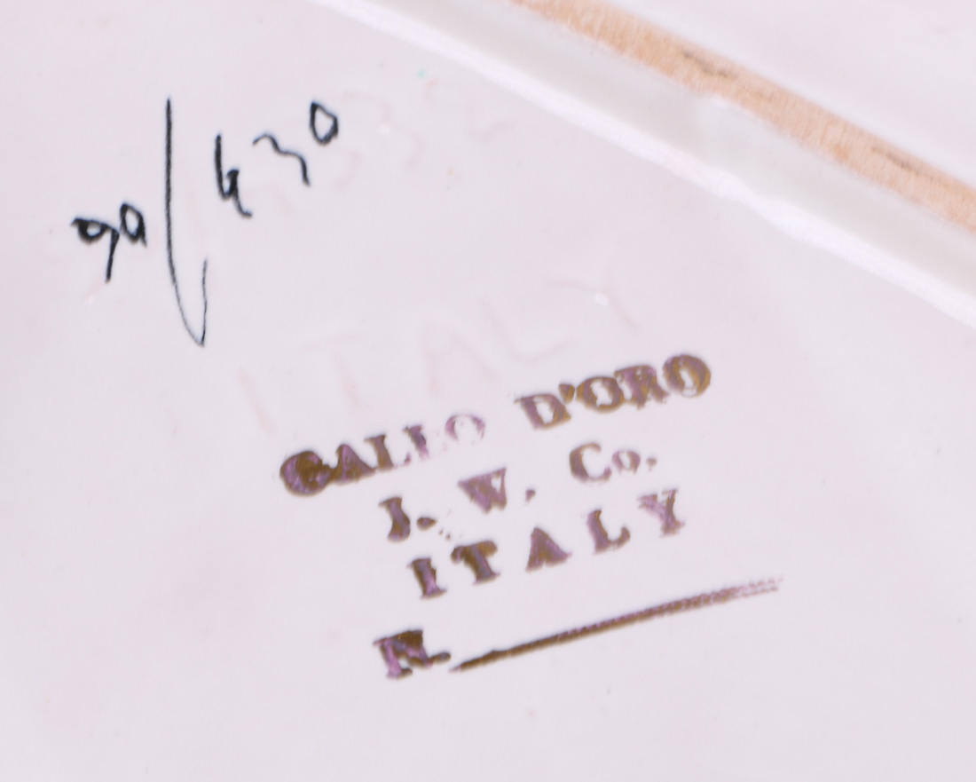 J W Co Italian "Gallo D'oro" Mug and Snack Plate Set