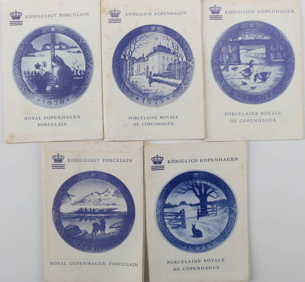 Six Royal Copenhagen "Christmas Eve in America" Series Porcelain Plates
