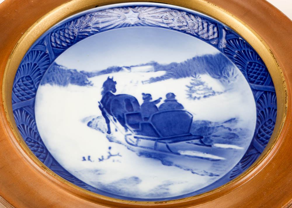 Eight Royal Copenhagen "Christmas Eve in America Series" Porcelain Plates