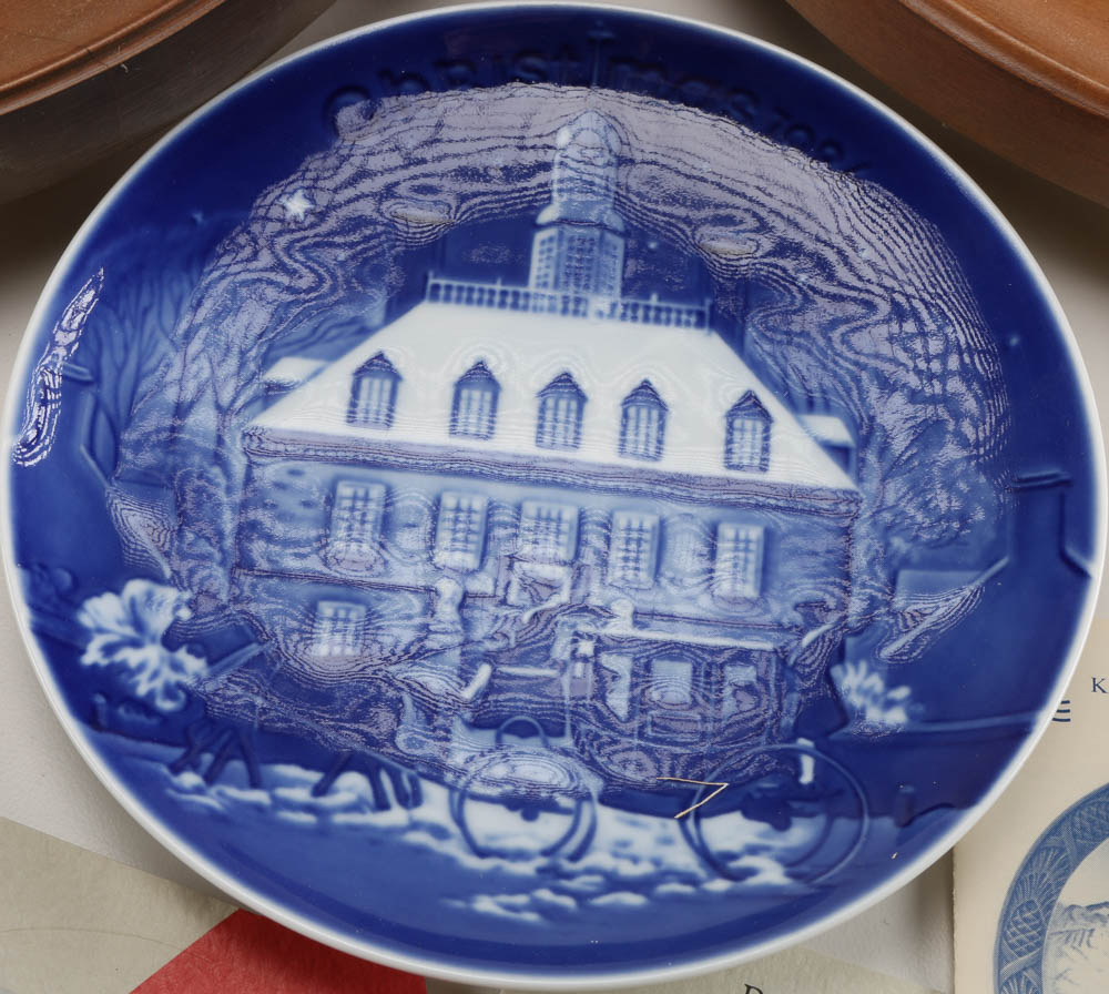 Eight Royal Copenhagen "Christmas Eve in America Series" Porcelain Plates