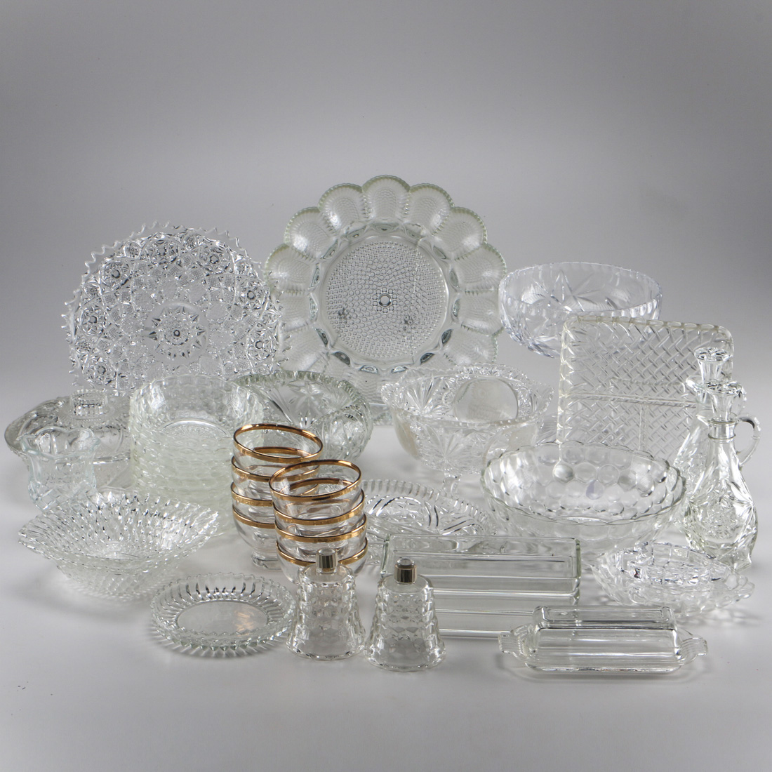Generous Assortment of Cut and Pressed Glass