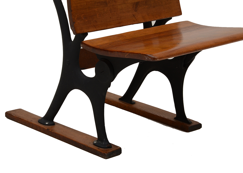Antique Cast Iron and Wood School Desk - WVXU
