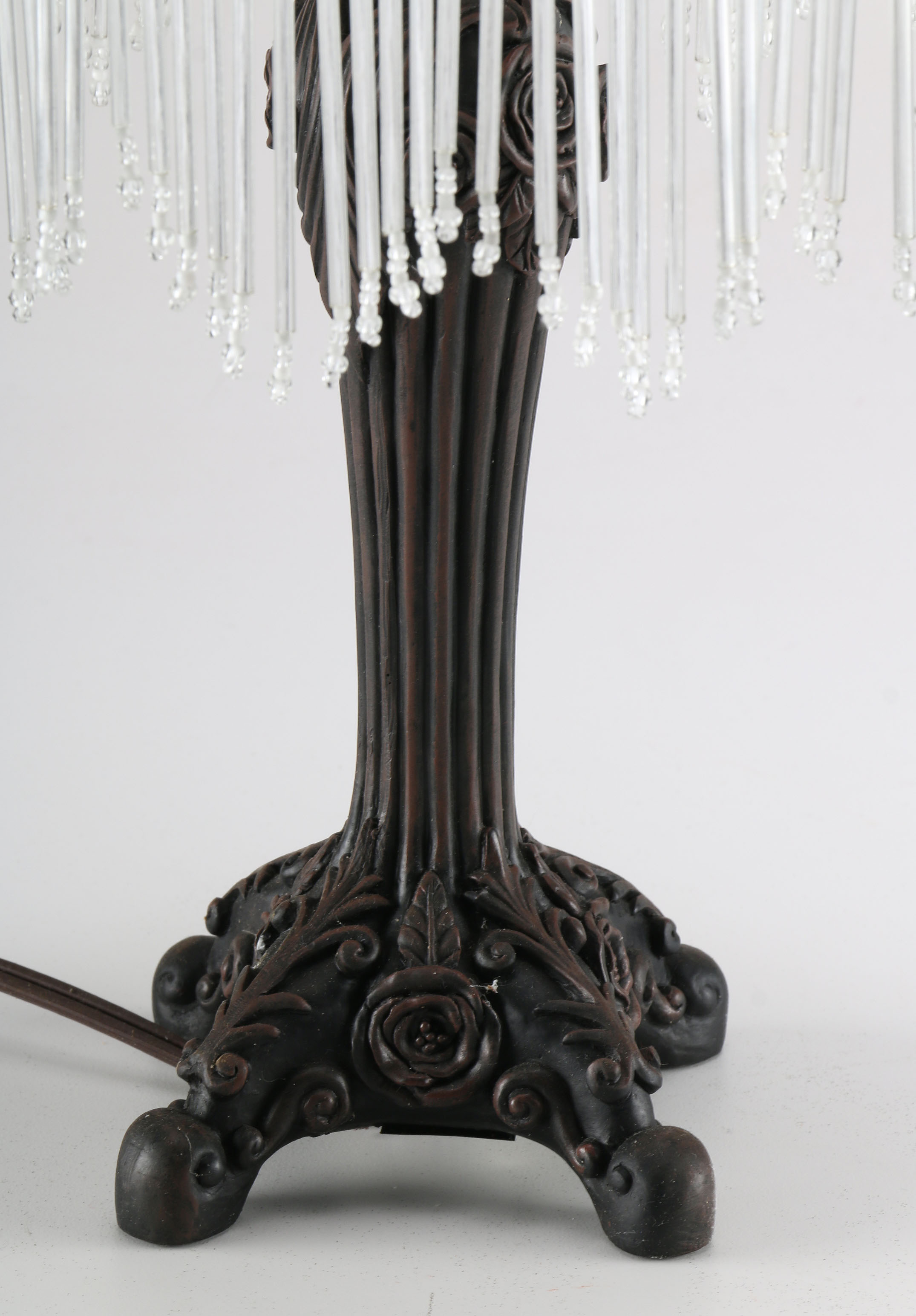 Cheyenne Table Lamp with Victorian Style Glass Shade