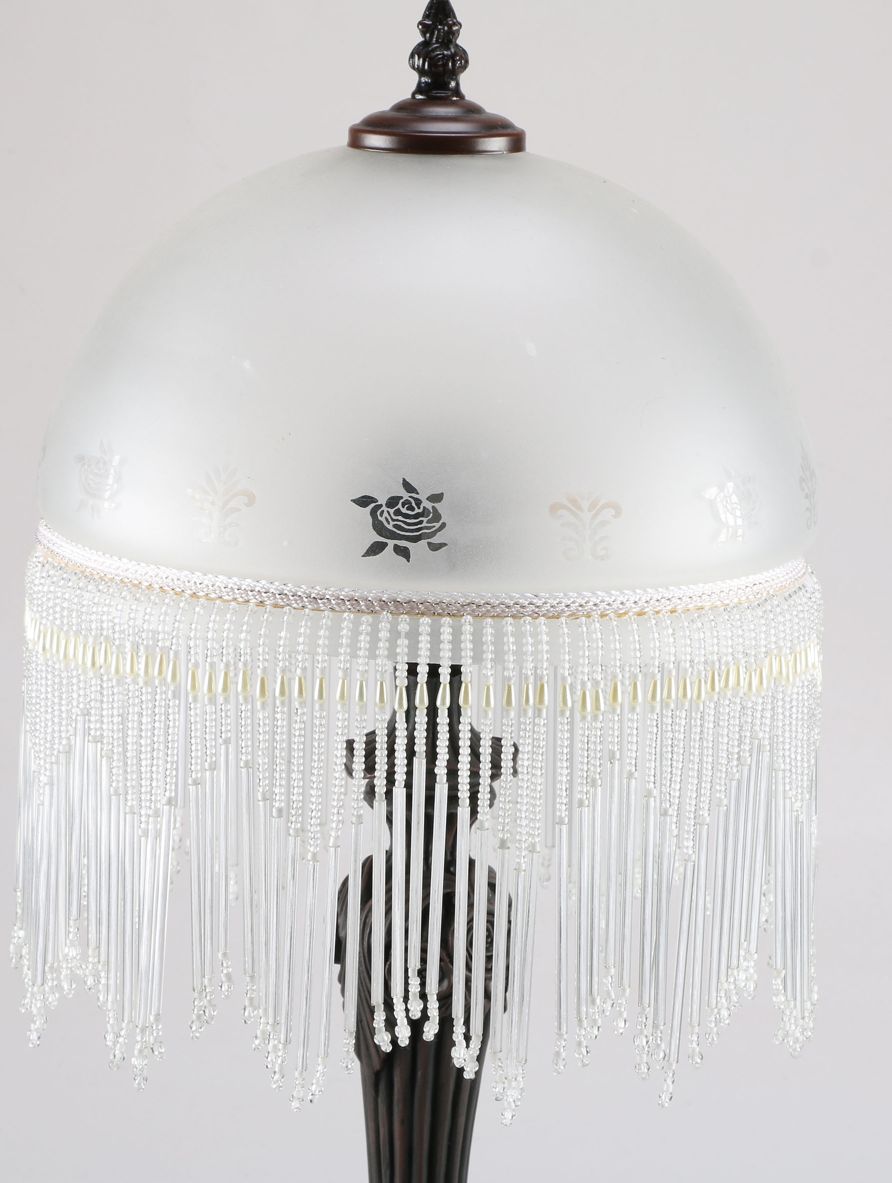 Cheyenne Table Lamp with Victorian Style Glass Shade