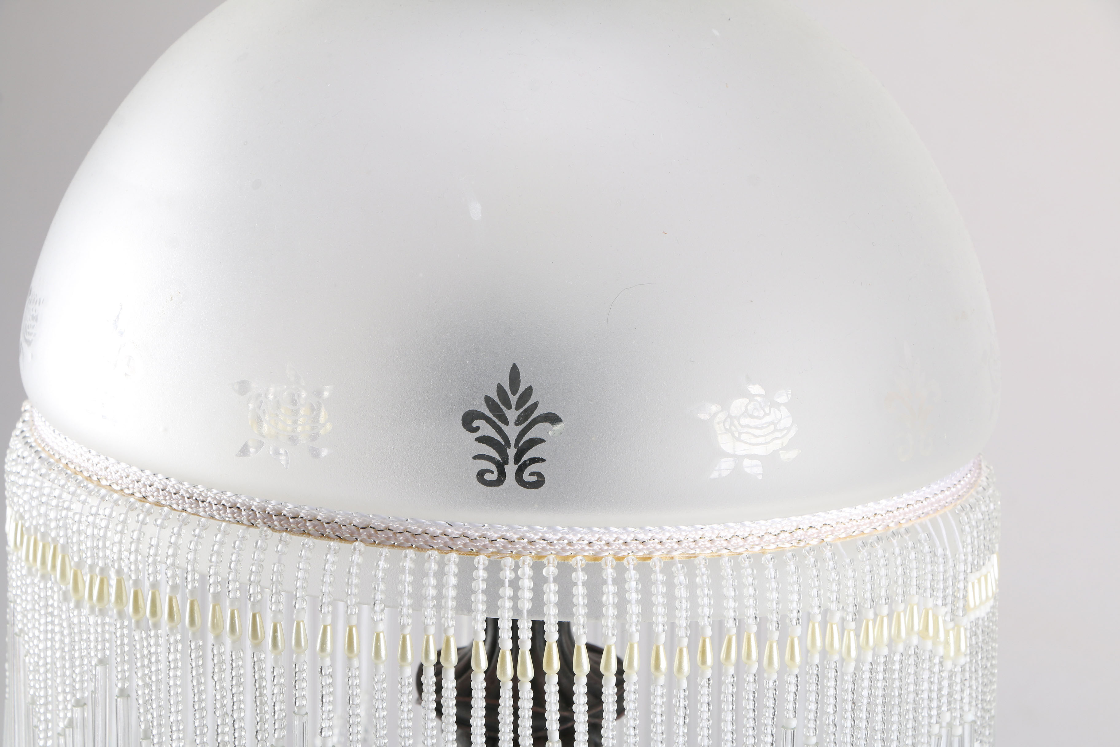 Cheyenne Table Lamp with Victorian Style Glass Shade