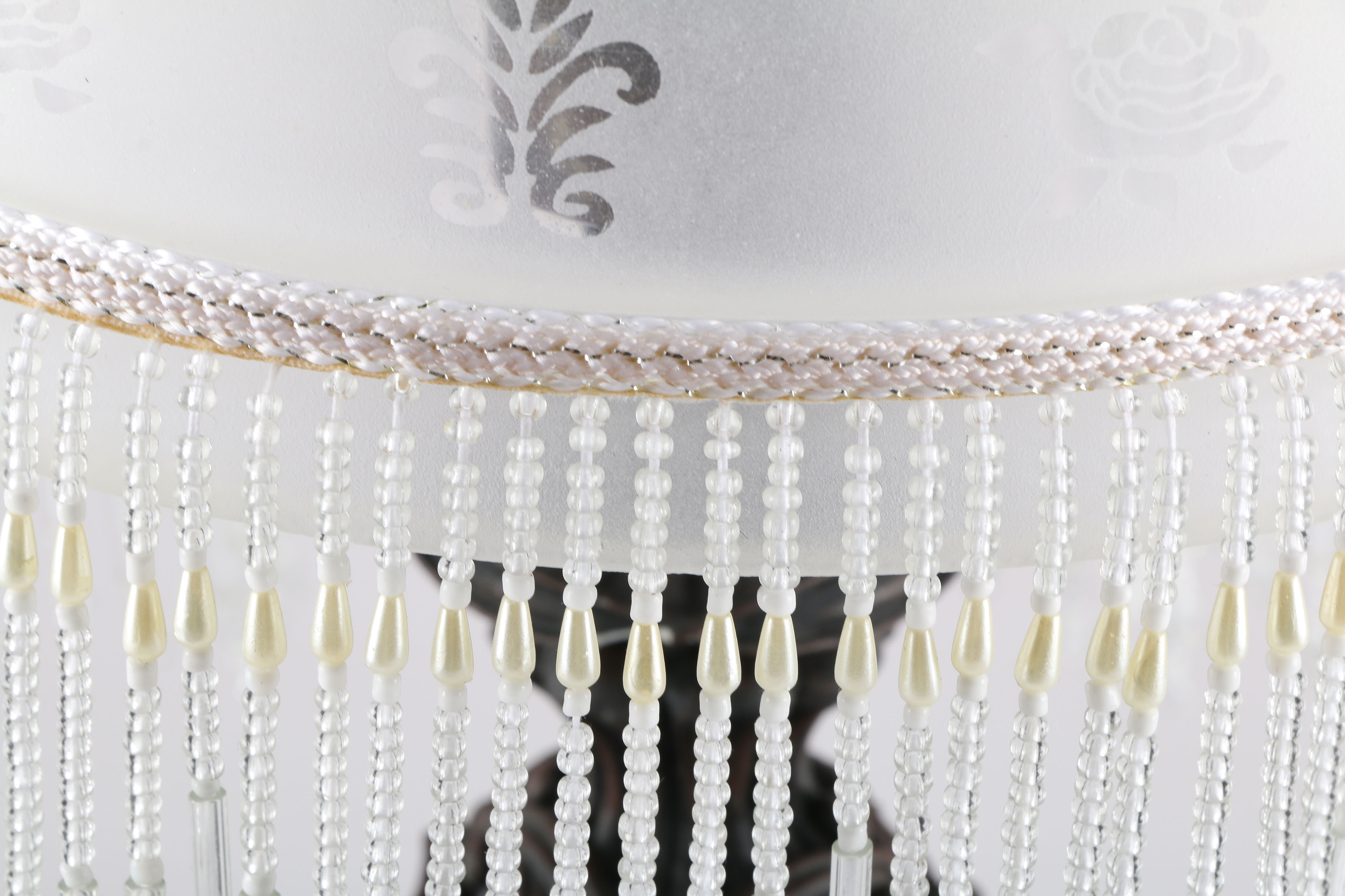 Cheyenne Table Lamp with Victorian Style Glass Shade