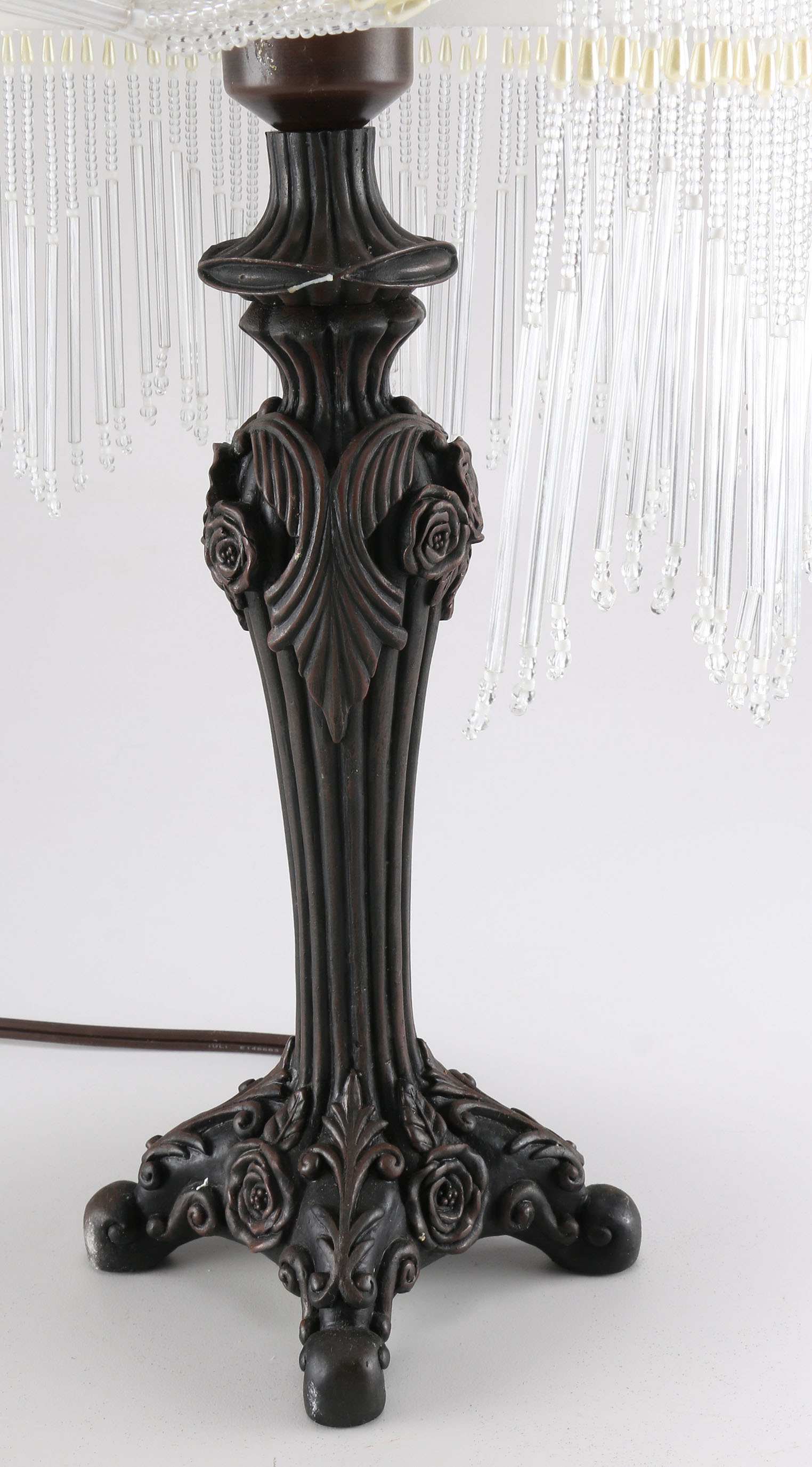 Cheyenne Table Lamp with Victorian Style Glass Shade
