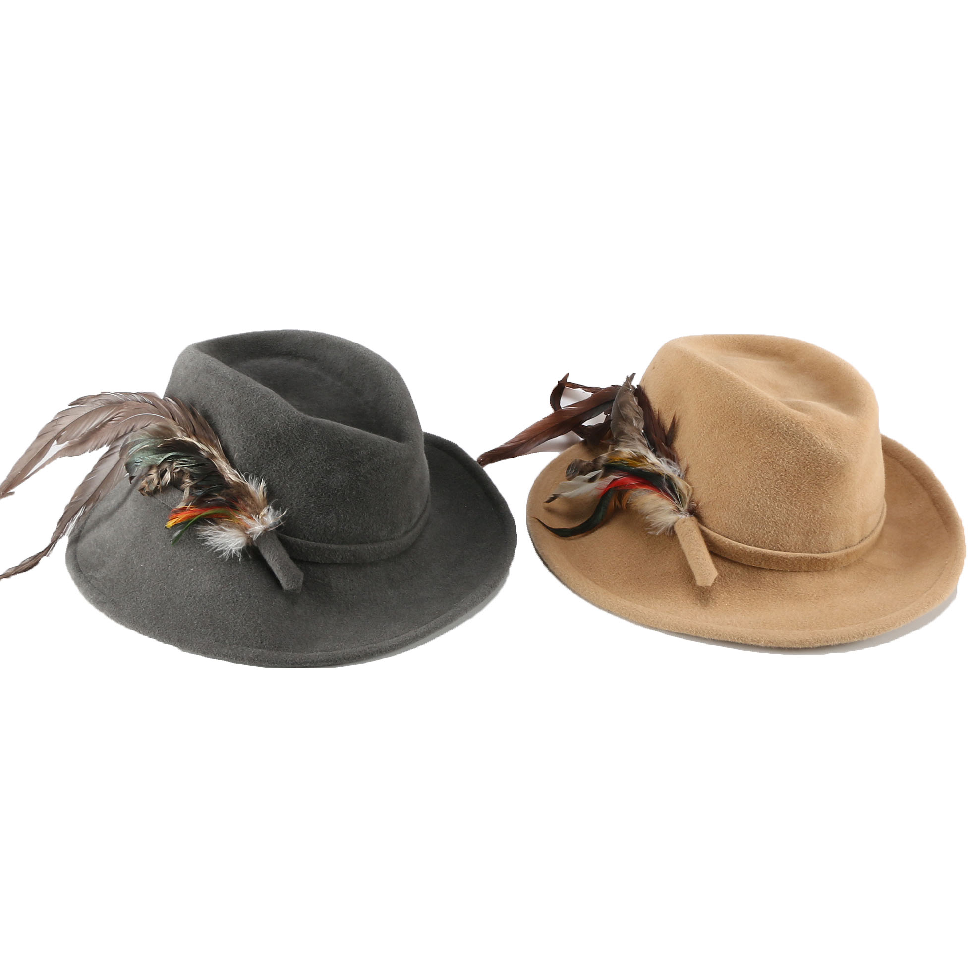 Pair of Wool and Feather Hats from Betmar