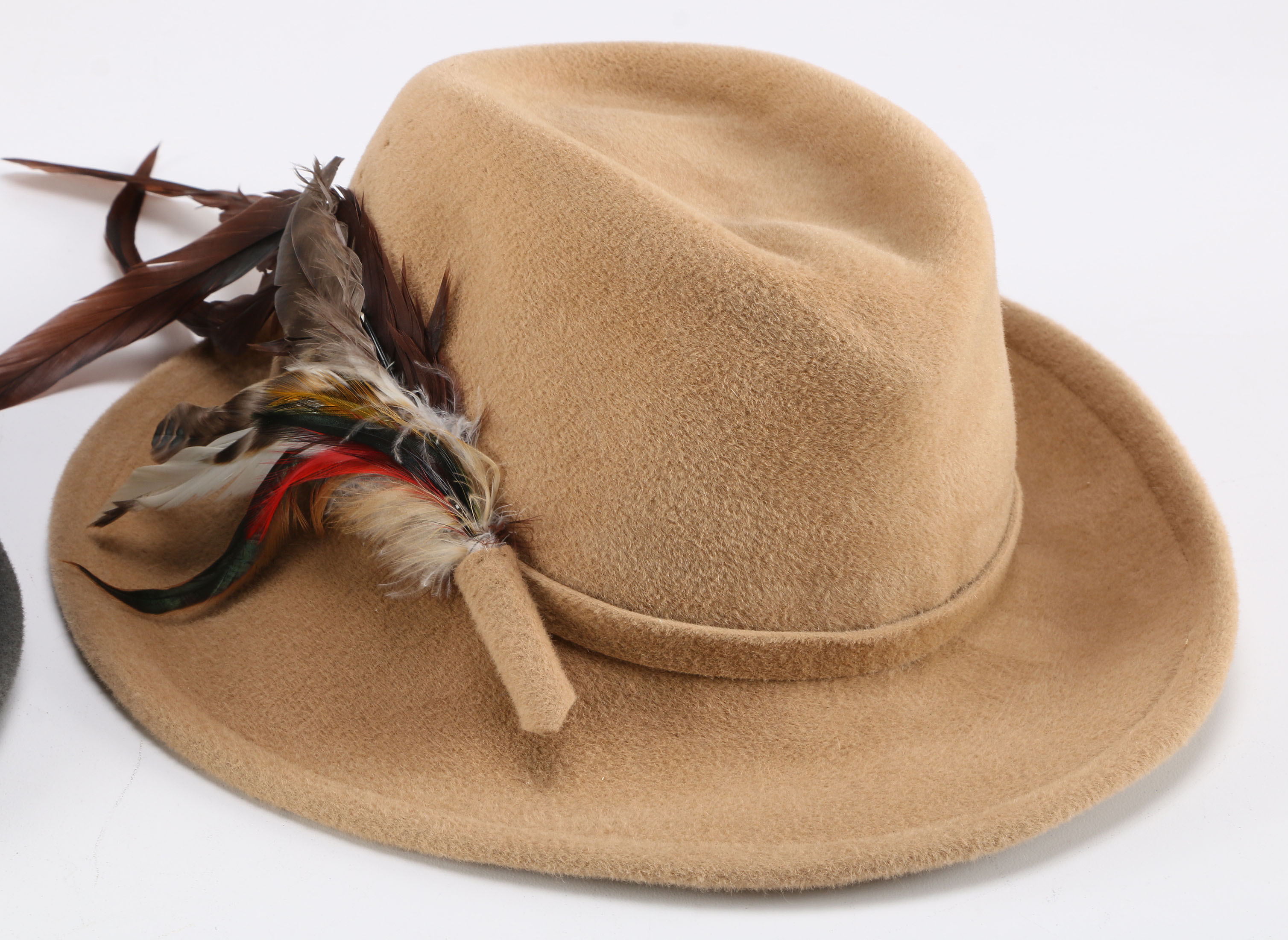 Pair of Wool and Feather Hats from Betmar