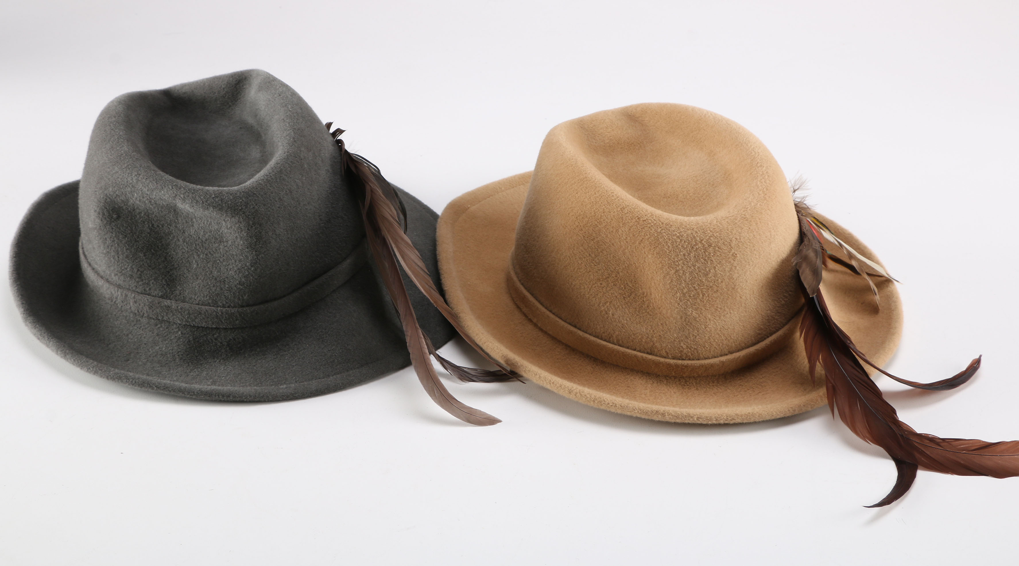 Pair of Wool and Feather Hats from Betmar
