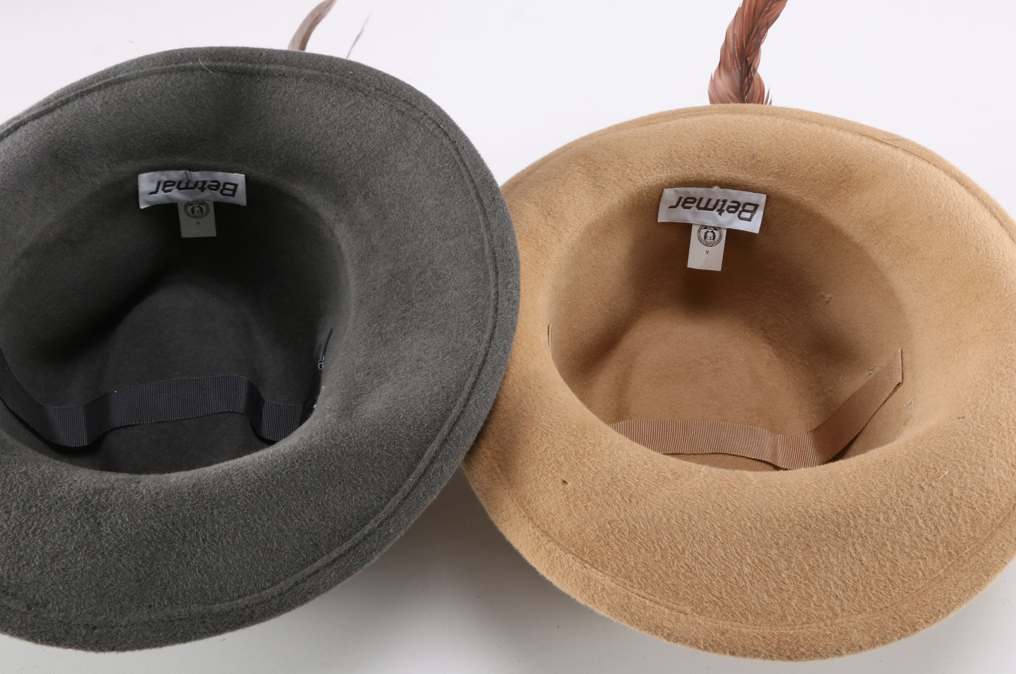 Pair of Wool and Feather Hats from Betmar