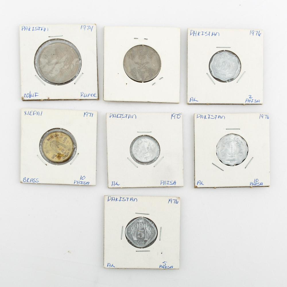 Collection of Pakistani and Nepalese Coins