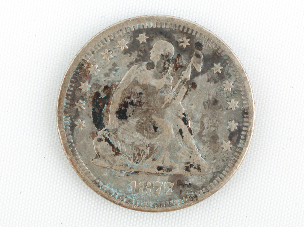 1877 Seated Liberty Quarter and 1853 Seated Liberty Half Dollar