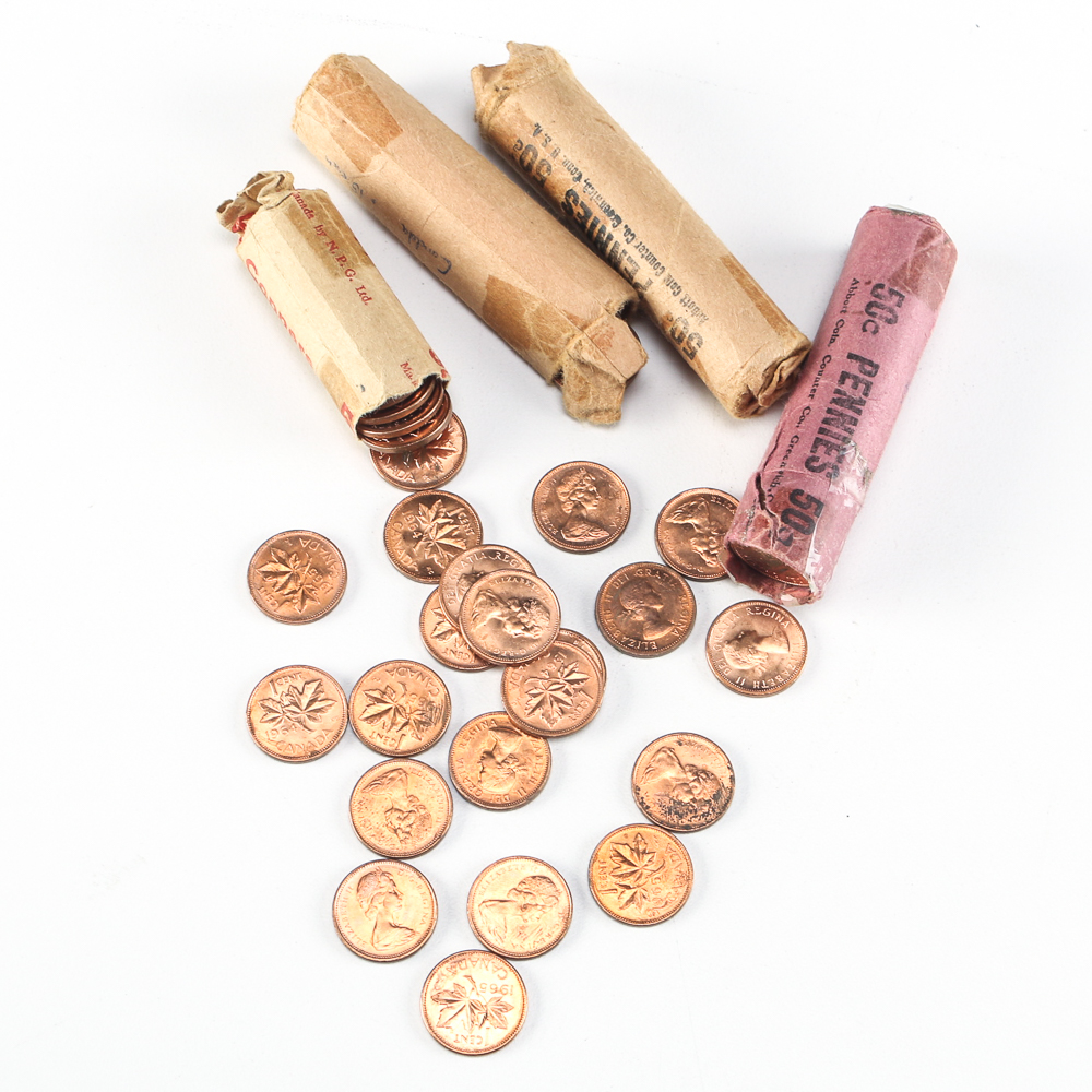Collection of 1960s Canadian Pennies