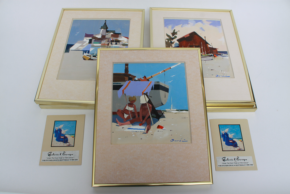 Collection of Five of Barbé Acrylic Paintings on Board