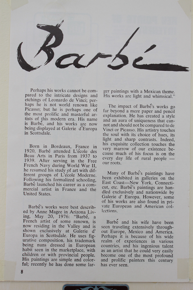 Collection of Five of Barbé Acrylic Paintings on Board