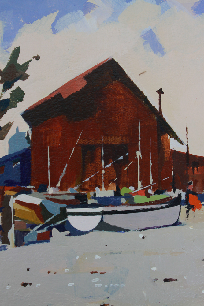 Collection of Five of Barbé Acrylic Paintings on Board