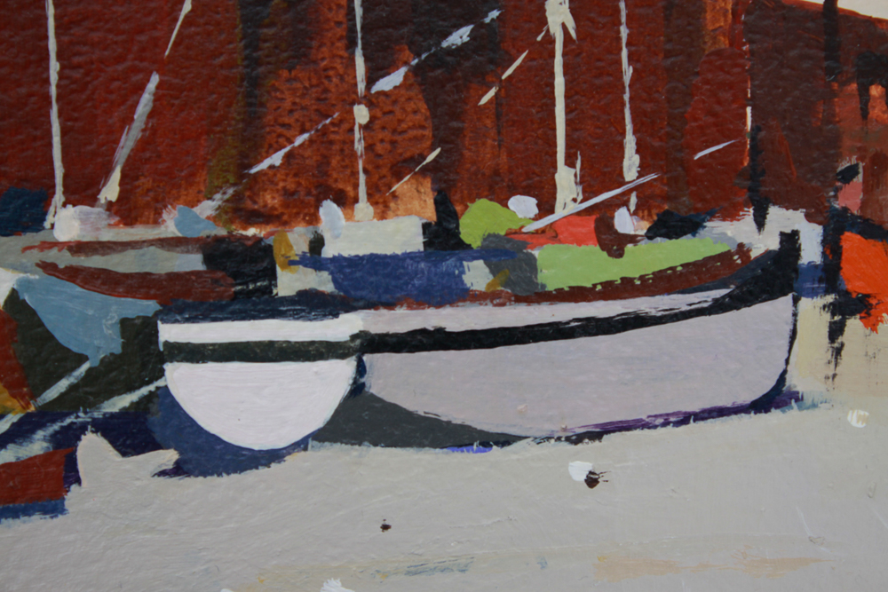 Collection of Five of Barbé Acrylic Paintings on Board