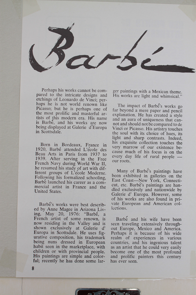 Collection of Five of Barbé Acrylic Paintings on Board