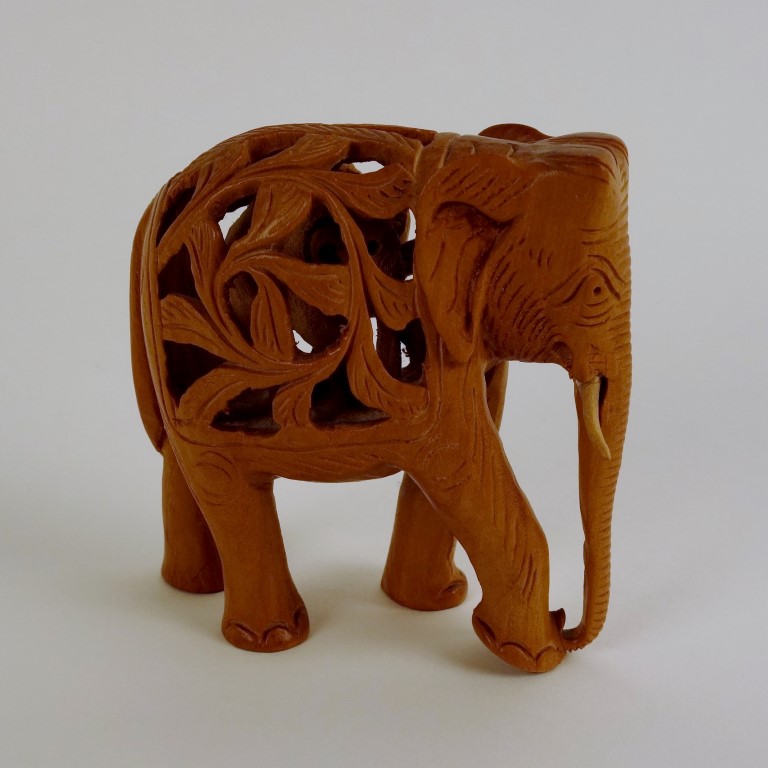 Hand Carved Sandalwood Elephants