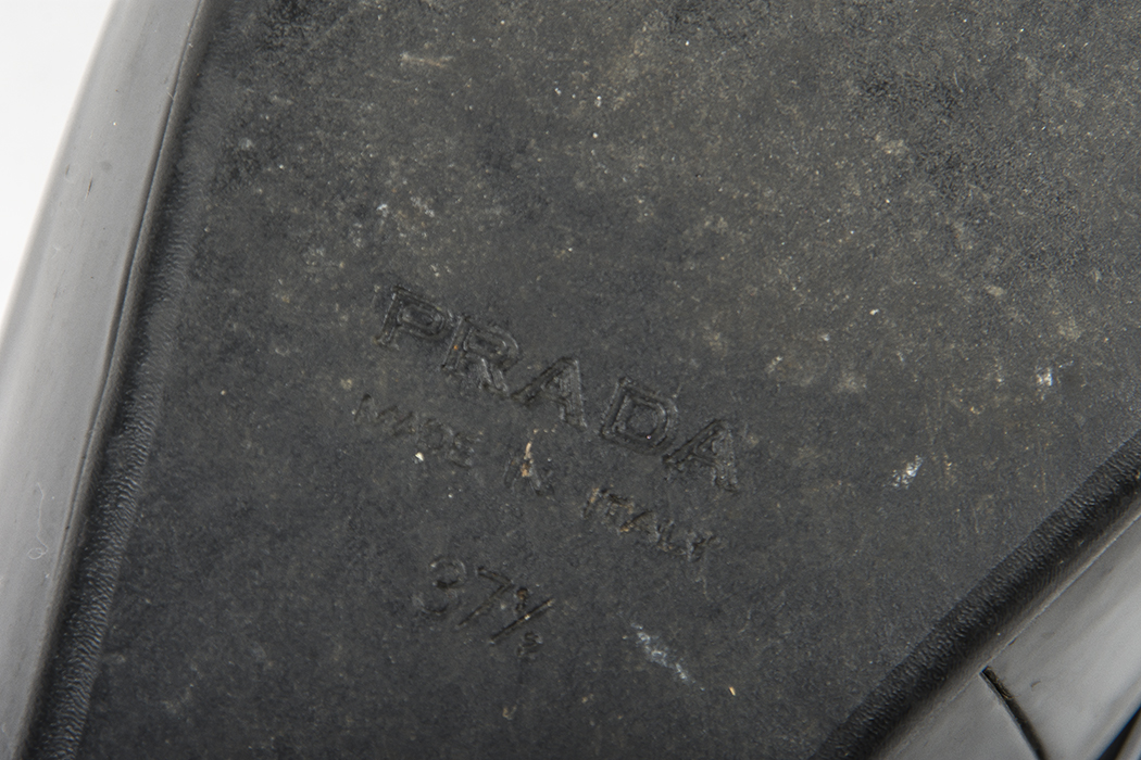 Prada Black Patent Leather Platform Flip Flops Women's Size 37.5