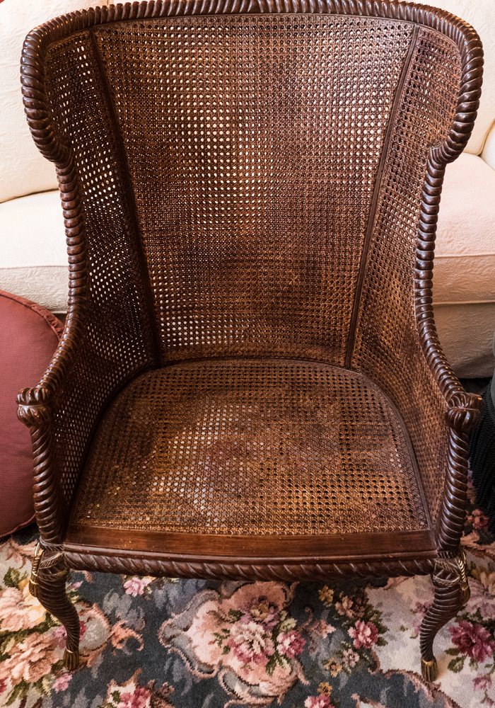 Caned Wing Chair