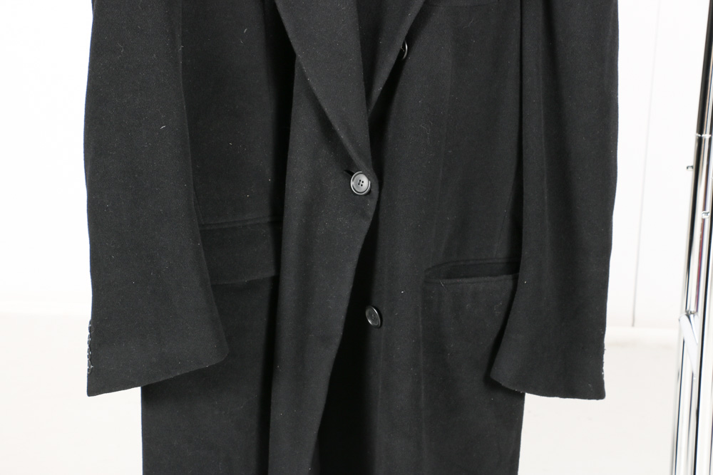 A Pair of Men's Trench Coats in Black and Grey