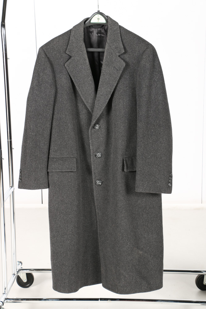 A Pair of Men's Trench Coats in Black and Grey