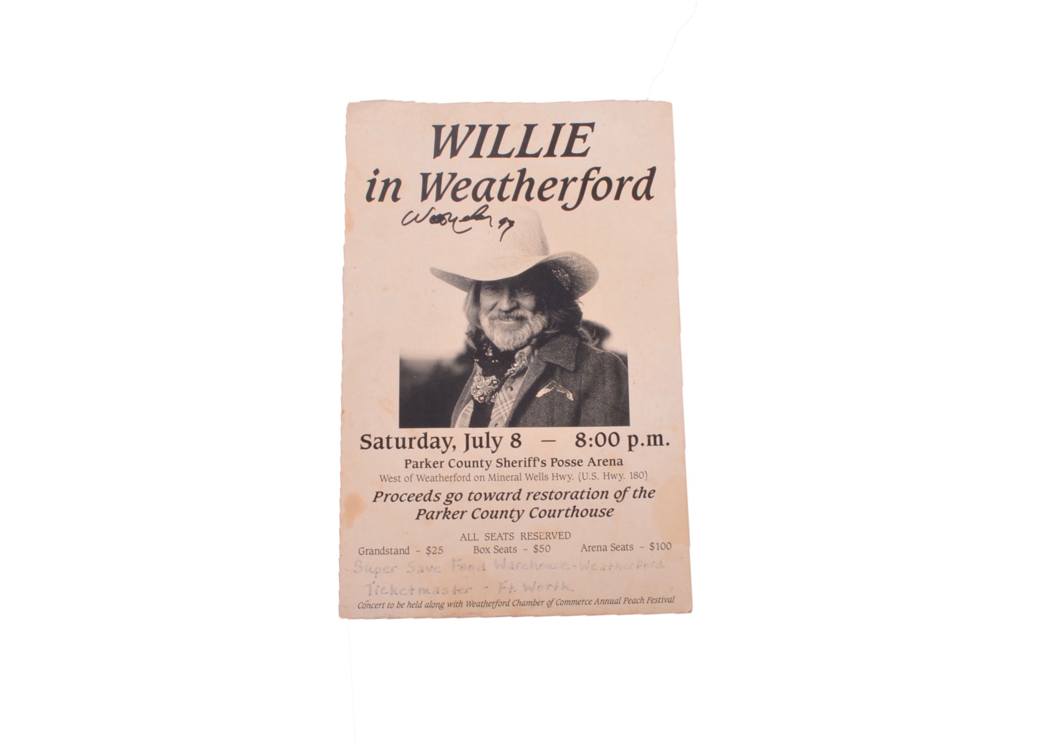 Willie Nelson Autographed Concert Poster