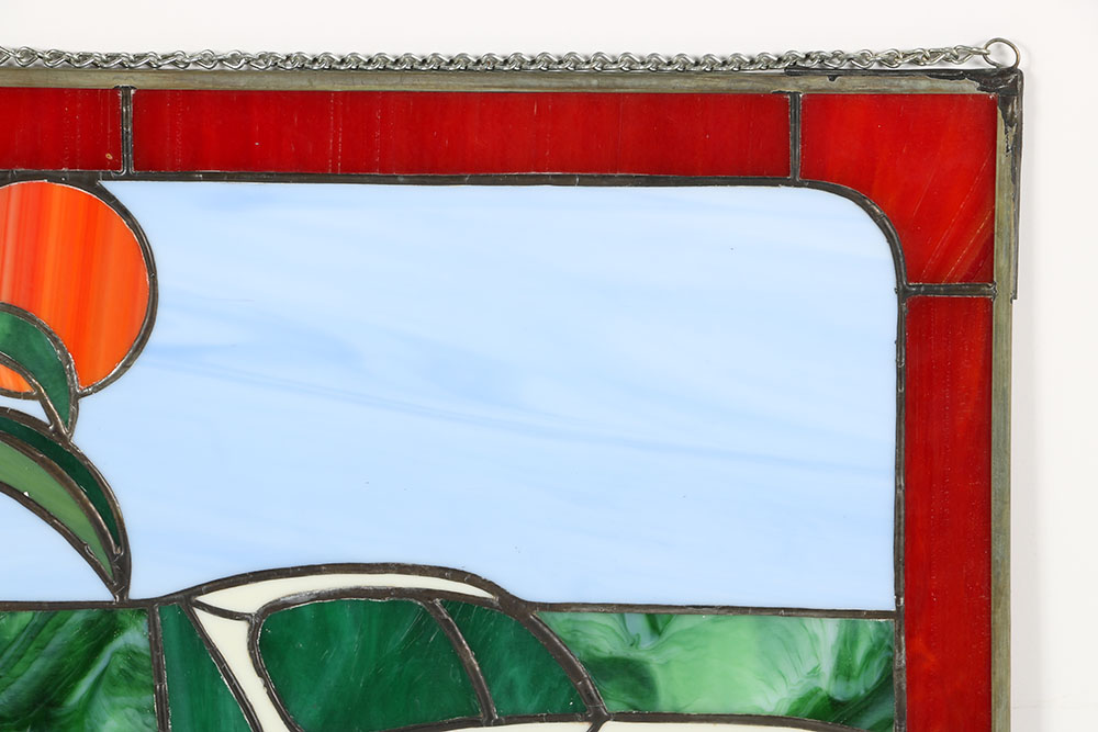 Stained Glass Panel Depicting Car
