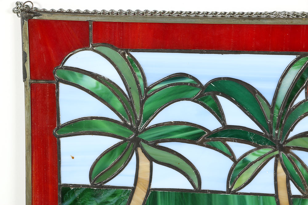 Stained Glass Panel Depicting Car