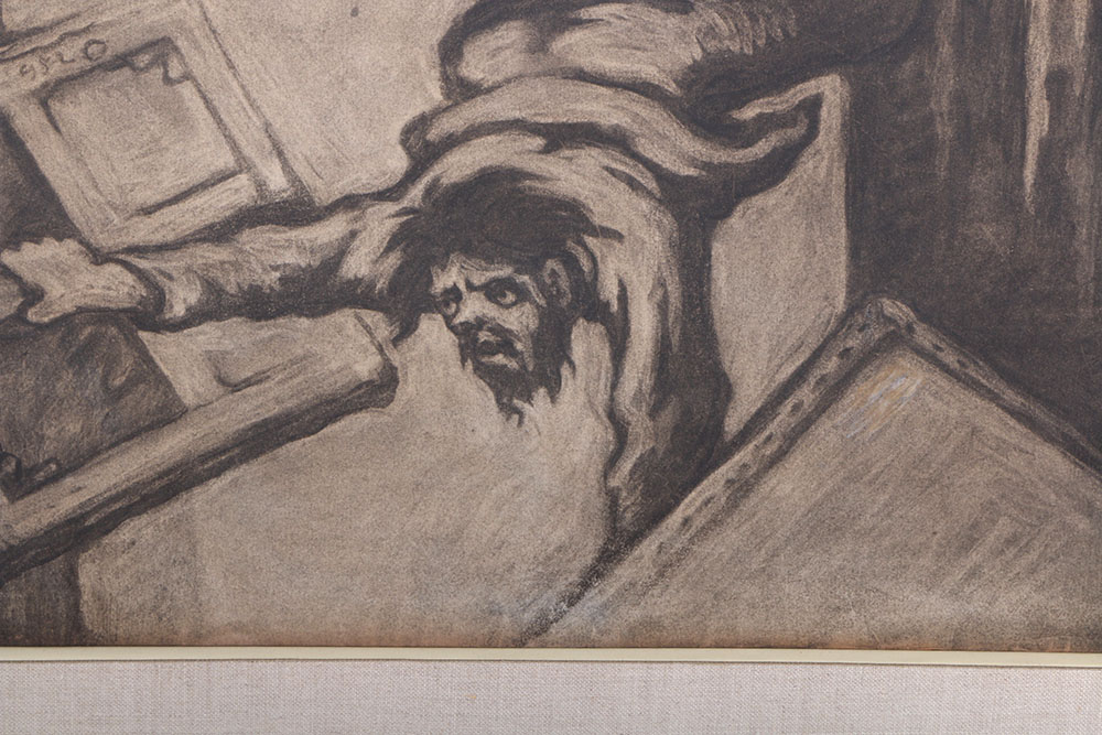 Eugene Higgins Charcoal on Paper "Nightmare"