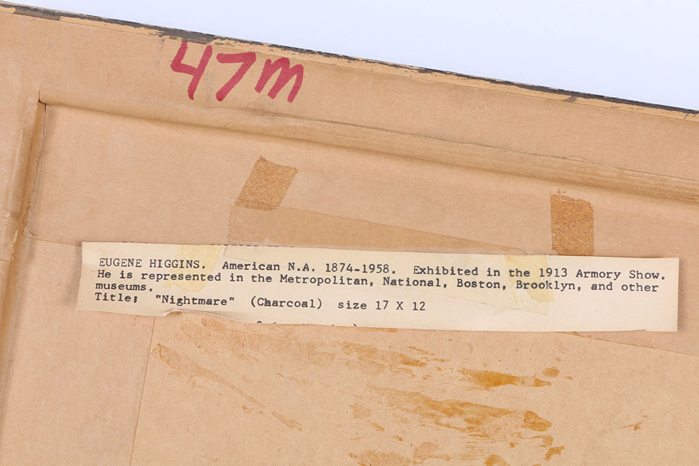 Eugene Higgins Charcoal on Paper "Nightmare"