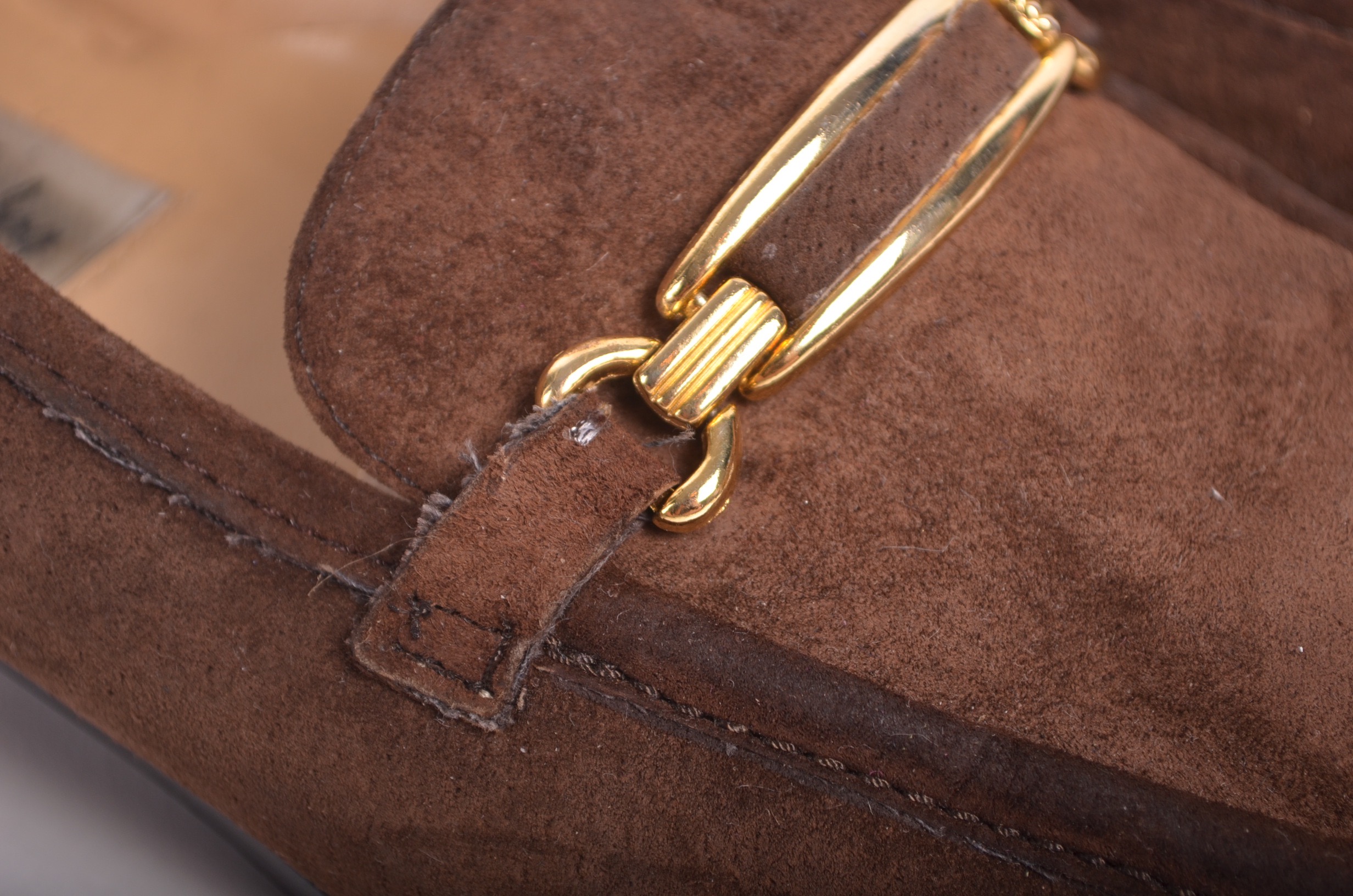 Two Pairs of Brown Low Heeled Vintage Shoes Including Vintage DVF
