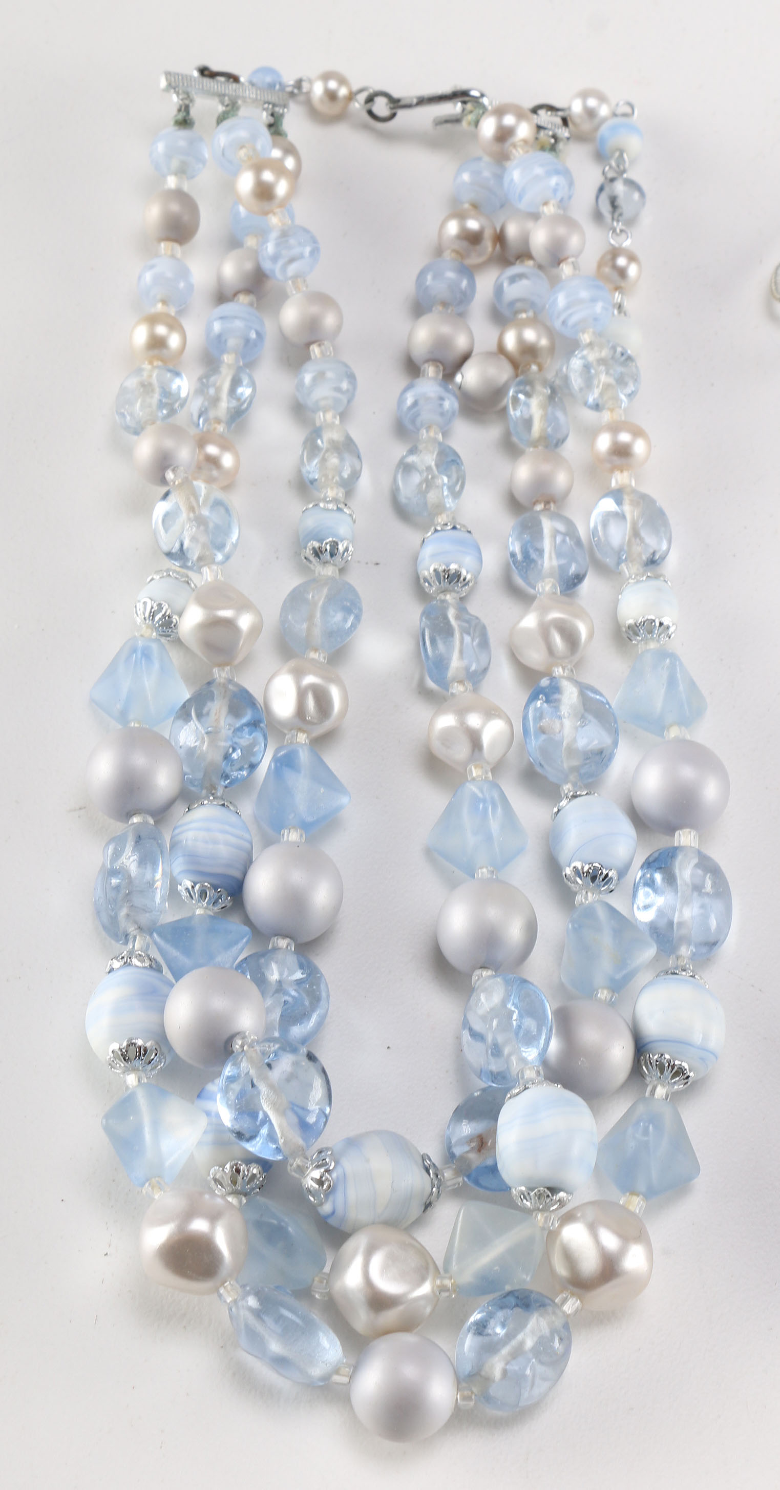Collection of Blue Beaded Costume Jewelry