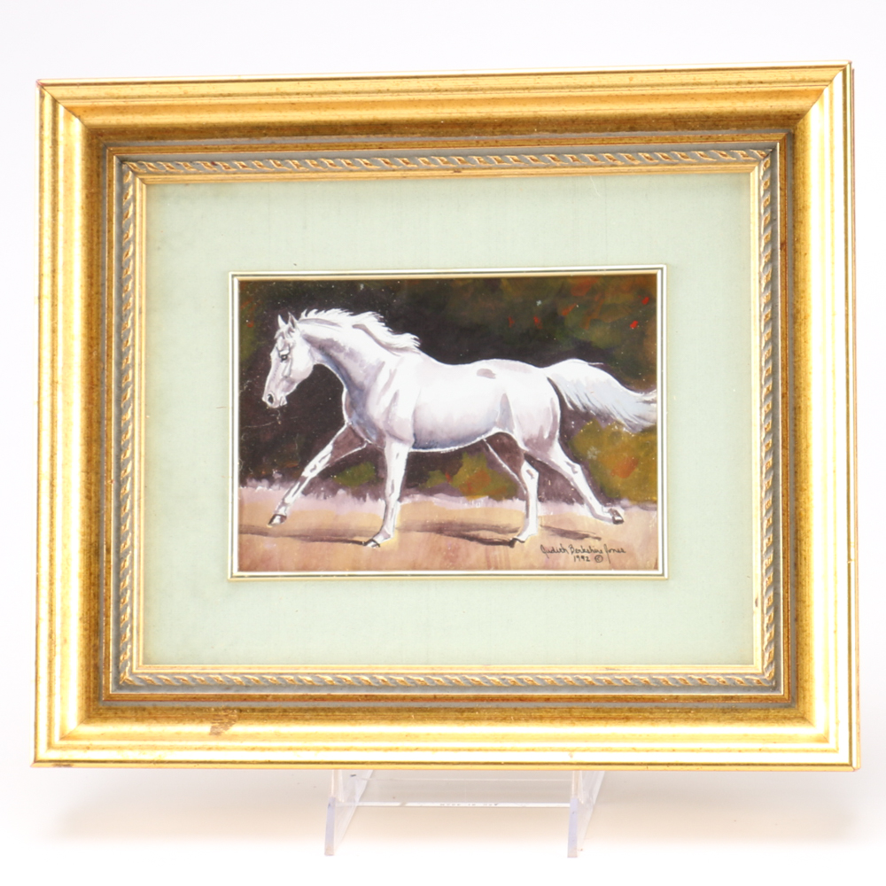 1992 Judith Berkshire Jones Watercolor of a Horse