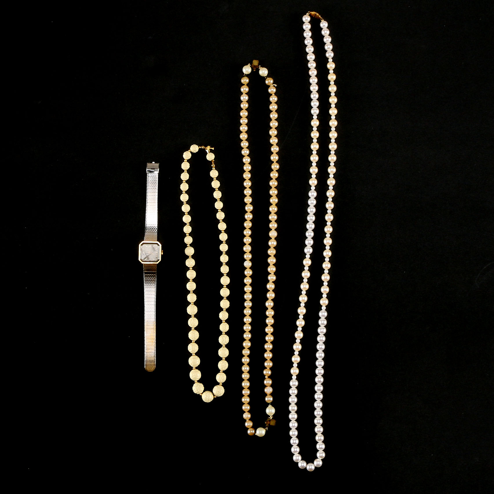 Jewelry Assortment of a Watch and Necklaces