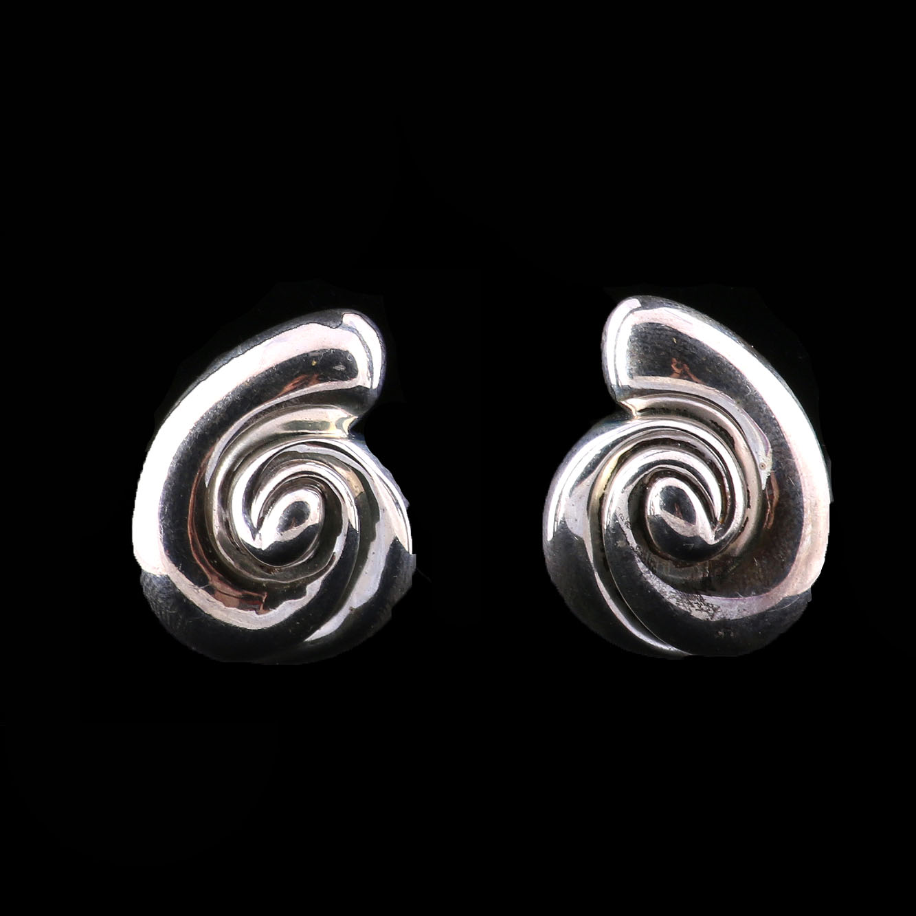 Elizabeth Errico Sterling Silver Nautilus Clip-On Earrings