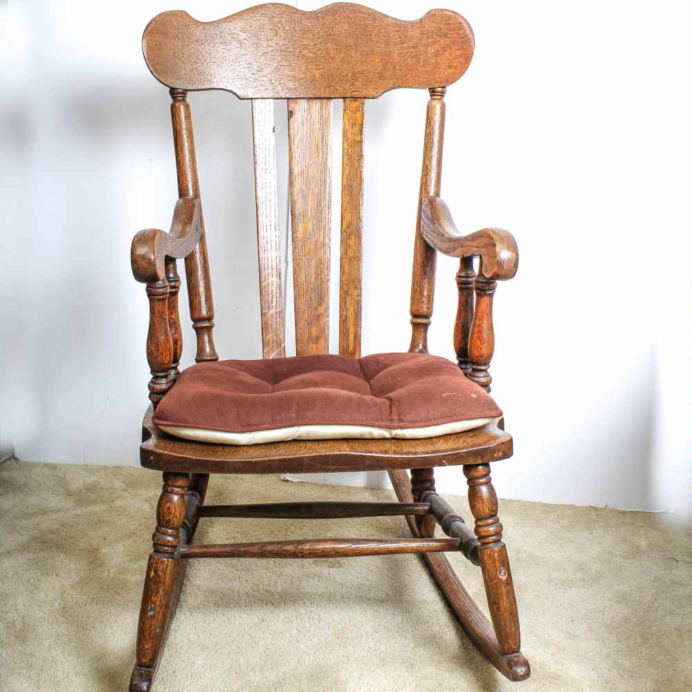 Antique Scottish Oak Rocking Chair