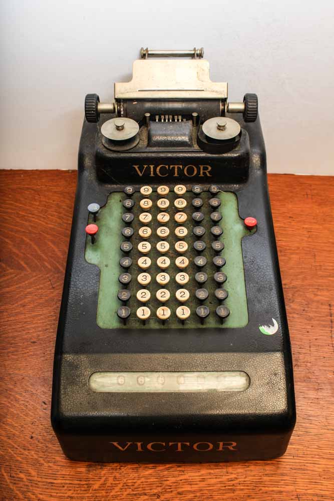 Vintage Office Machines Featuring Victor Comptometer