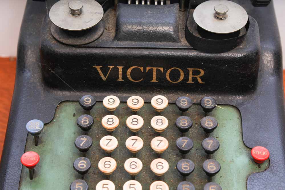 Vintage Office Machines Featuring Victor Comptometer