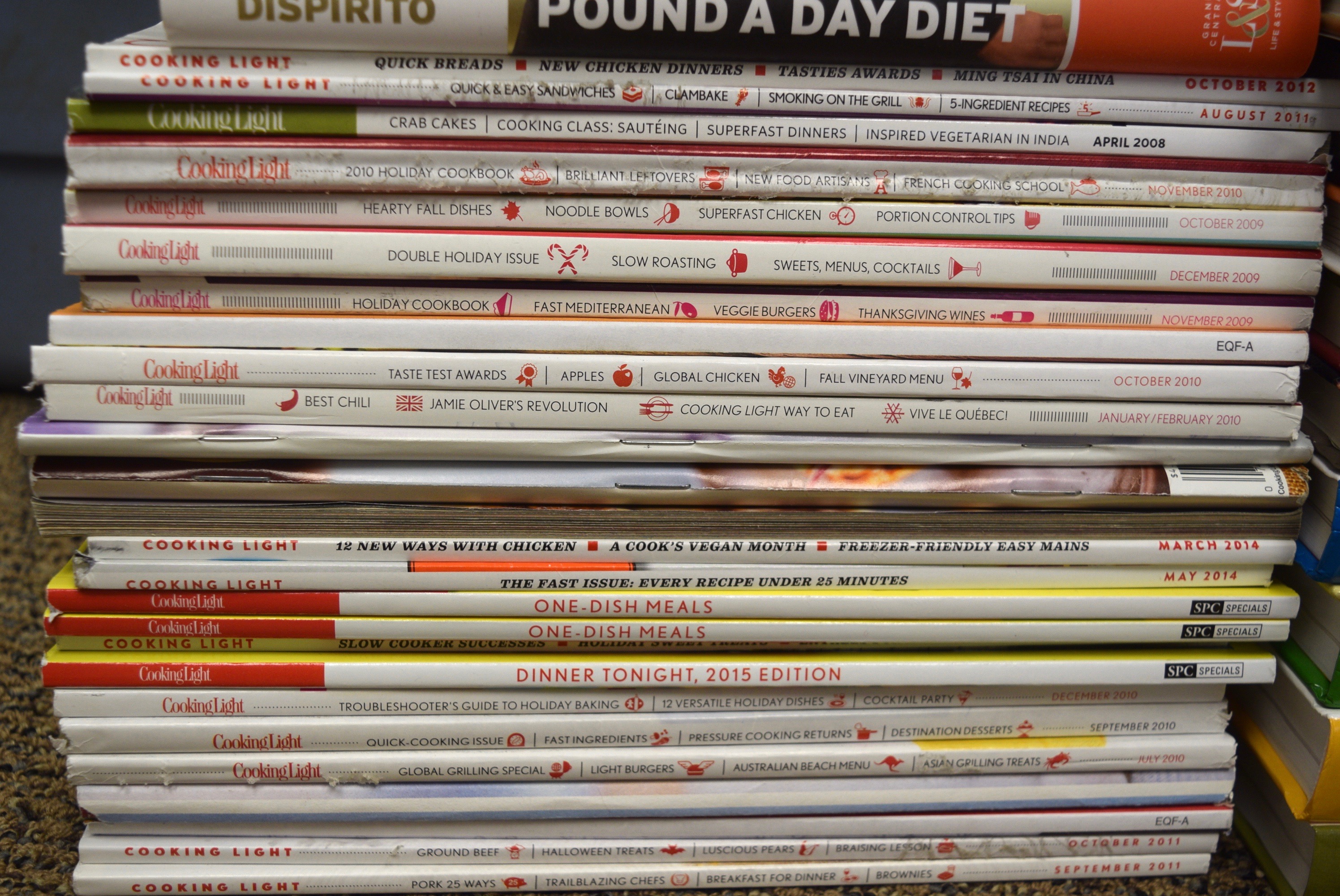 Collection of Diet Cookbooks Including Cooking Light