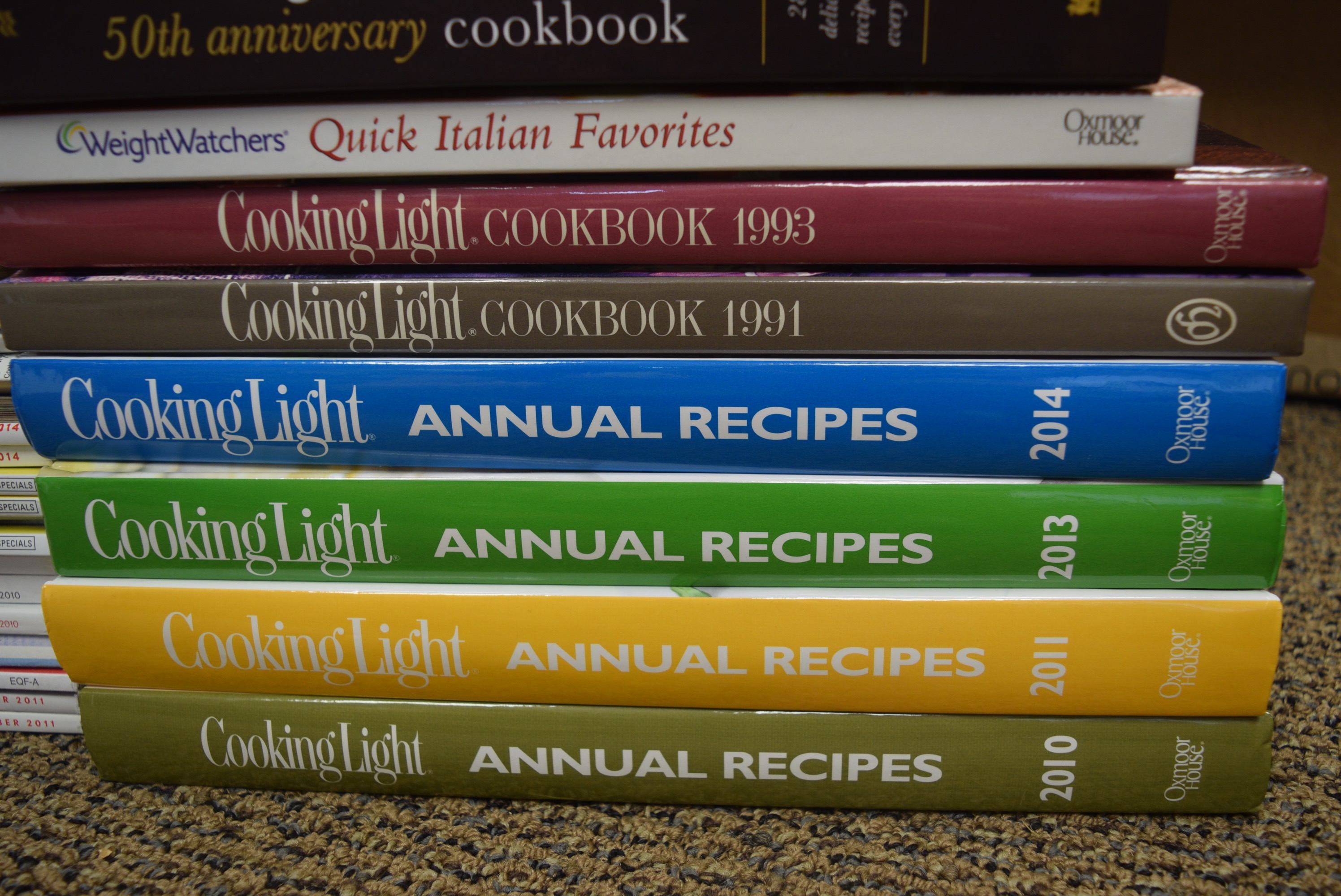 Collection of Diet Cookbooks Including Cooking Light